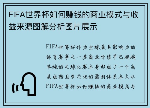 FIFA世界杯如何赚钱的商业模式与收益来源图解分析图片展示